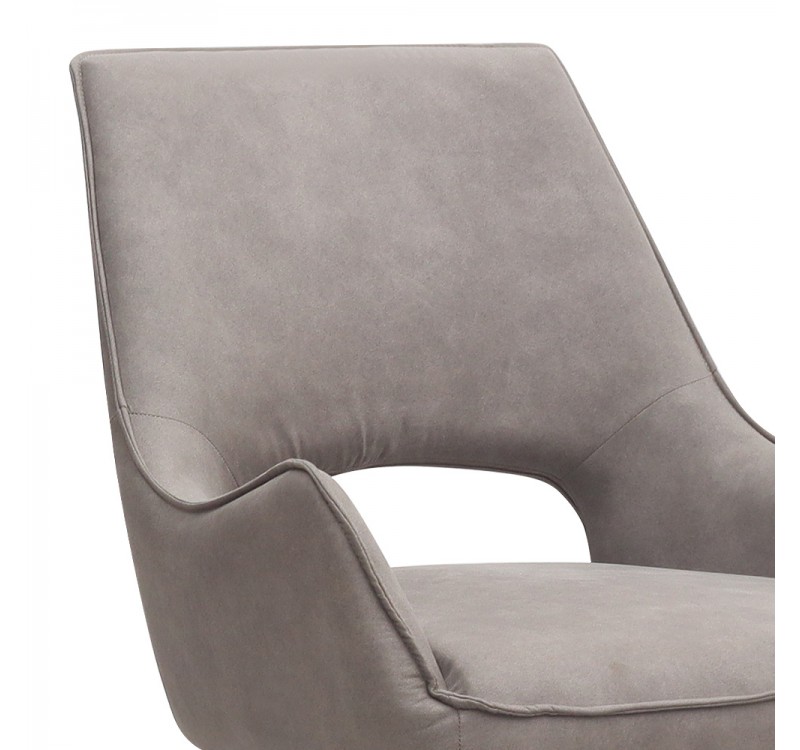Πολυθρόνα τραπεζαρίας Alessia Megapap περιστρεφόμενη elephant grey ύφασμα - μεταλλικό μαύρο πόδι 58x66x85εκ.