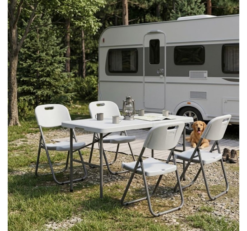 Τραπέζι catering - συνεδρίου Capri Megapap πτυσσόμενο - βαλίτσα χρώμα λευκό του πάγου 120x60x74εκ.