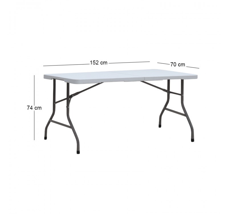 Τραπέζι catering - συνεδρίου Capri Megapap πτυσσόμενο - βαλίτσα χρώμα λευκό του πάγου 152x70x74εκ.
