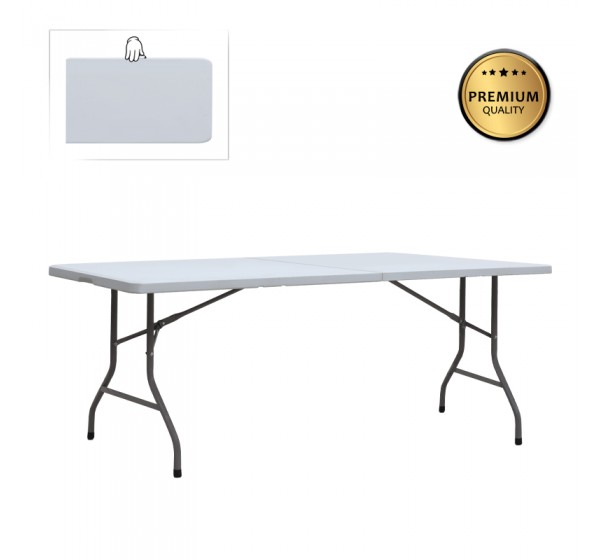 Τραπέζι catering - συνεδρίου Capri Megapap πτυσσόμενο - βαλίτσα χρώμα λευκό του πάγου 240x76x74εκ.