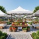Κιόσκι - Gazebo Bari Megapap πτυσσόμενο μεταλλικός σκελετός - αδιάβροχο ύφασμα χρώμα λευκό 3x3x3,10m.