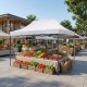 Κιόσκι - Gazebo Bari Megapap πτυσσόμενο μεταλλικός σκελετός - αδιάβροχο ύφασμα χρώμα λευκό 3x4,5x3,20m.