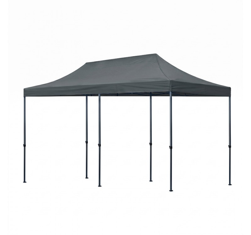 Κιόσκι - Gazebo Bari Megapap πτυσσόμενο μεταλλικός σκελετός - αδιάβροχο ύφασμα χρώμα γκρι 3x6x3,27m.
