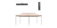 Κιόσκι - Gazebo Bari Megapap πτυσσόμενο μεταλλικός σκελετός - αδιάβροχο ύφασμα χρώμα της άμμου 3x6x3,27m.