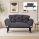 Καναπές - Κρεβάτι Nitta Megapap διθέσιος υφασμάτινος χρώμα γκρι 155x70x85εκ.