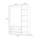 Ντουλάπα ρούχων Ricardo Megapap τρίφυλλη με συρτάρια χρώμα φυσικό οξιάς 120x51,8x181εκ.