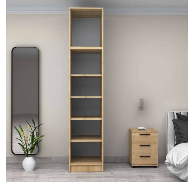 Ντουλάπα ρούχων Victoria Megapap μονόφυλλη με πατάρι χρώμα φυσικό οξιάς 50x60x240εκ.