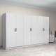 Ντουλάπα ρούχων Victoria Megapap εξάφυλλη χρώμα λευκό 300x60x181εκ.