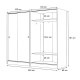 Ντουλάπα ρούχων Regio Megapap τετράφυλλη συρόμενη χρώμα γκρι σκυροδέματος 200x60x181εκ.