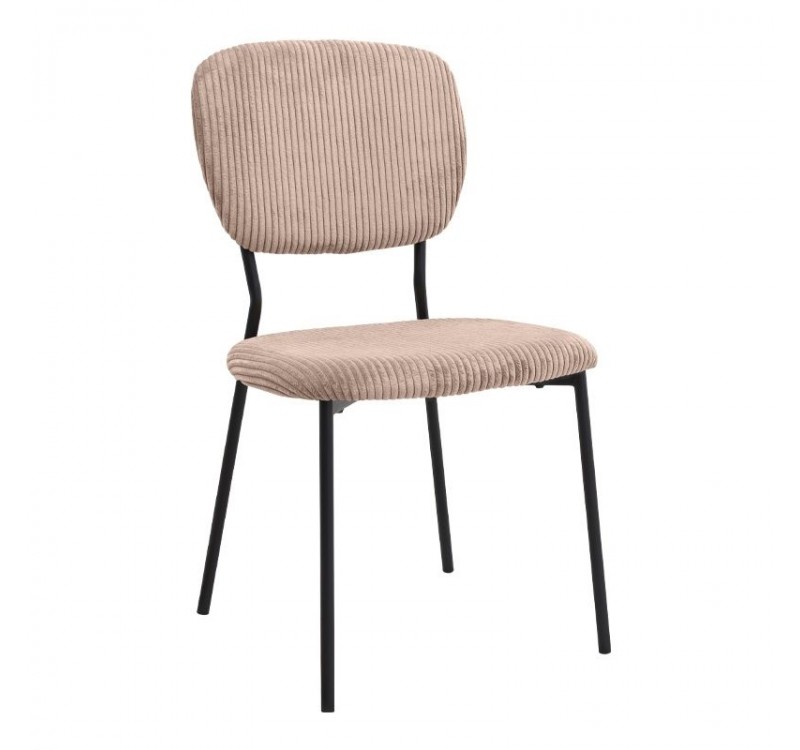 Σετ τραπεζαρία 5τμχ Roger - Kevin Megapap Mdf - ύφασμα χρώμα ακακίας - μόκα 120x70x75εκ.