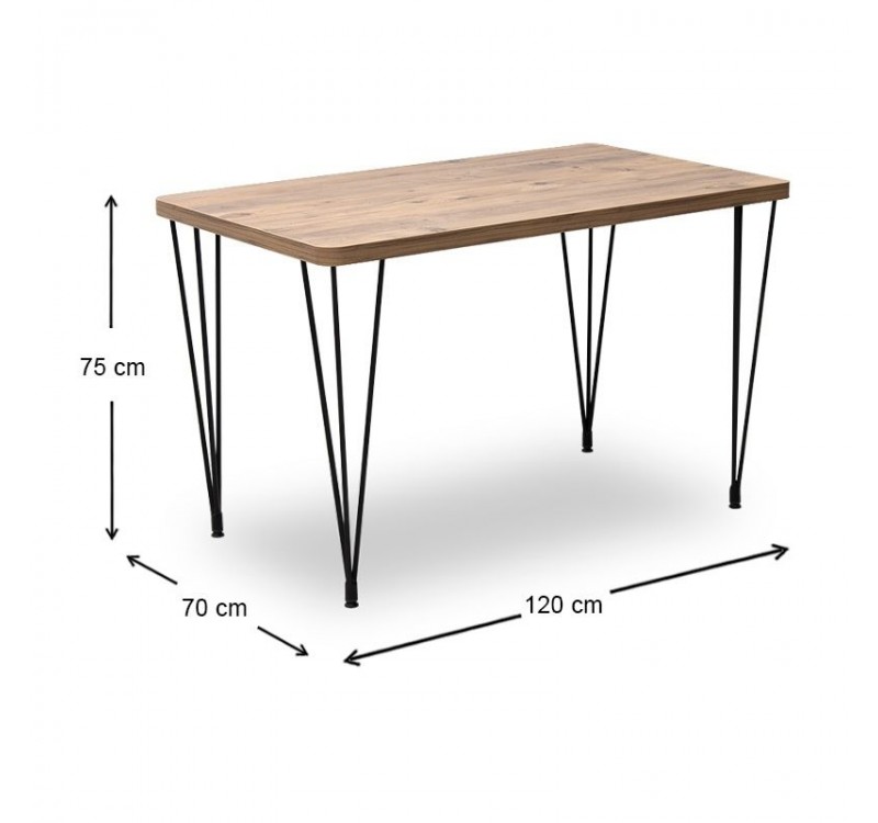 Σετ τραπεζαρία 5τμχ Roger - Kevin Megapap Mdf - ύφασμα χρώμα ακακίας - μόκα 120x70x75εκ.