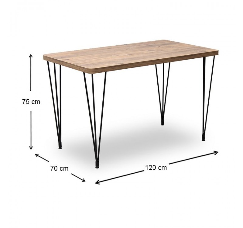 Σετ τραπεζαρία 5τμχ Roger - Christy Megapap Mdf - ύφασμα χρώμα ακακίας - ανοιχτό μπεζ 120x70x75εκ.
