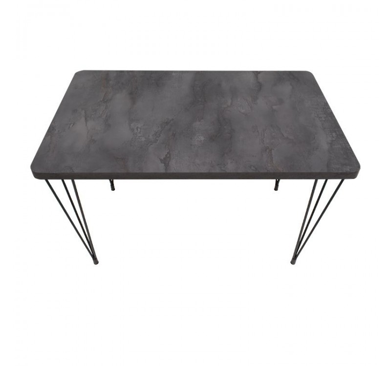 Σετ τραπεζαρία 5τμχ Roger - Chiara Megapap Mdf - ύφασμα χρώμα σκούρο γκρι σκυροδέματος - γκρι 120x70x75εκ.