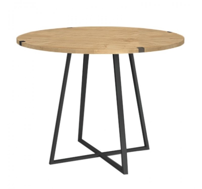 Σετ τραπεζαρία 5τμχ Rubes - Nova Megapap χρώμα φυσικό οξιάς - μαύρο Ø100x78εκ.