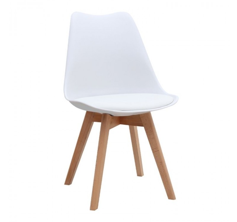 Σετ τραπεζαρία 5τμχ Rubes - Viva Megapap χρώμα φυσικό οξιάς - λευκό Ø100x78εκ.