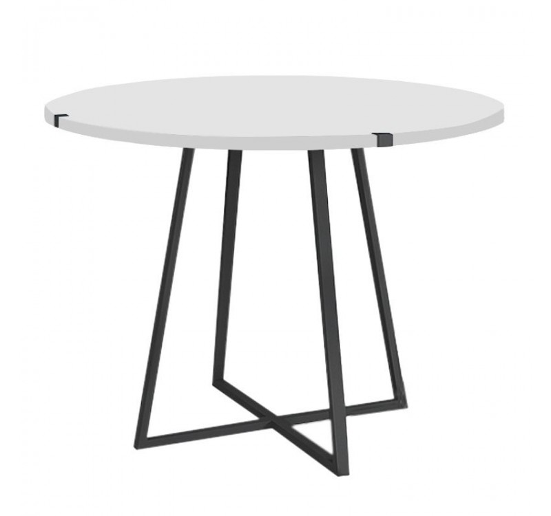 Σετ τραπεζαρία 5τμχ Rubes - Viva Megapap χρώμα λευκό - γκρι Ø100x78εκ.