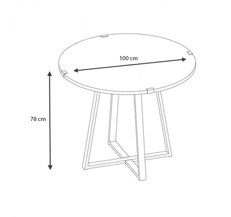 Σετ τραπεζαρία 5τμχ Rubes - Bianca Megapap χρώμα λευκό - ανοιχτό μπεζ Ø100x78εκ.