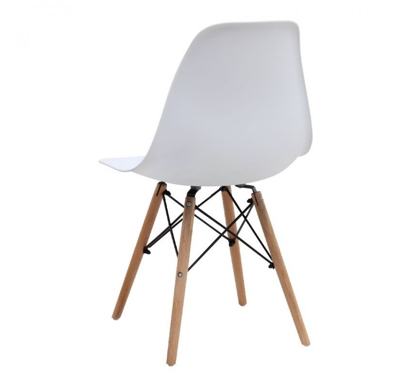 Σετ τραπεζαρία 5τμχ Allos - Nova Megapap χρώμα sapphire oak - λευκό 75x75x77εκ.