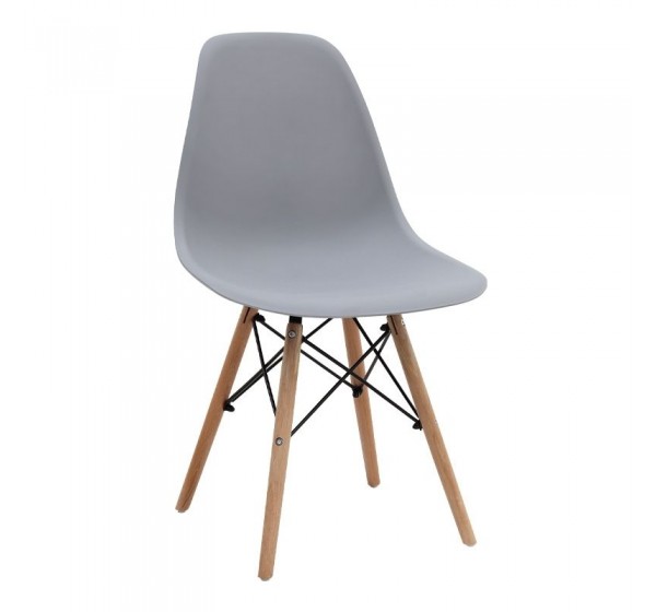 Σετ τραπεζαρία 5τμχ Allos - Nova Megapap χρώμα sapphire oak - γκρι 75x75x77εκ.