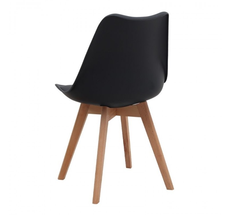 Σετ τραπεζαρία 5τμχ Allos - Viva Megapap χρώμα sapphire oak - μαύρο/φυσικό πόδι 75x75x77εκ.