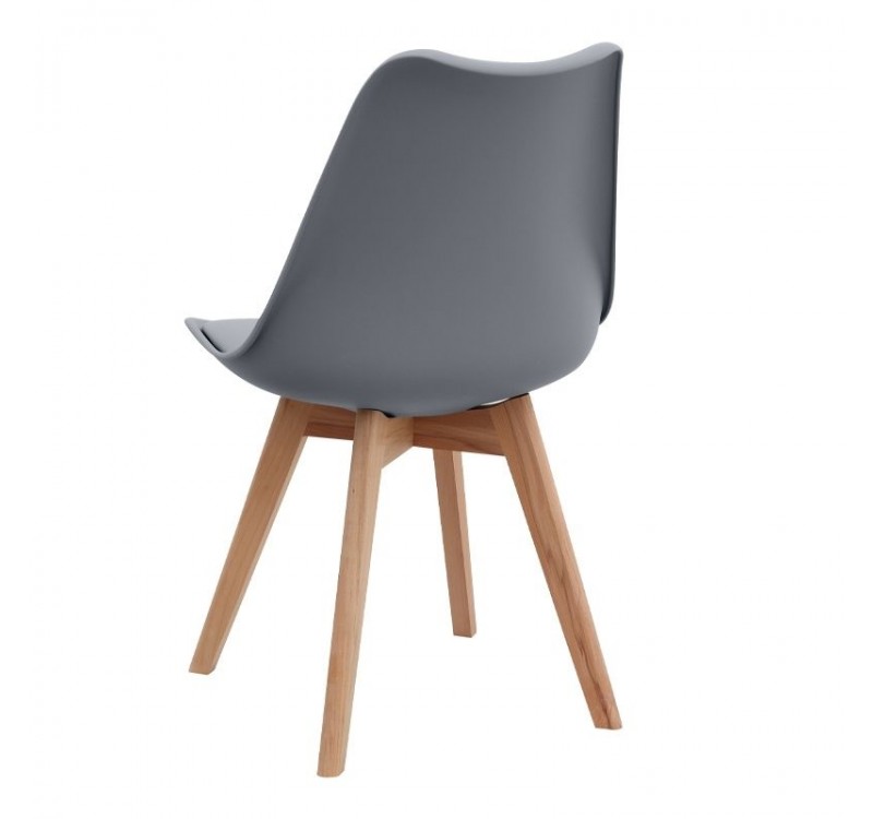 Σετ τραπεζαρία 5τμχ Allos - Viva Megapap χρώμα sapphire oak - γκρι 75x75x77εκ.