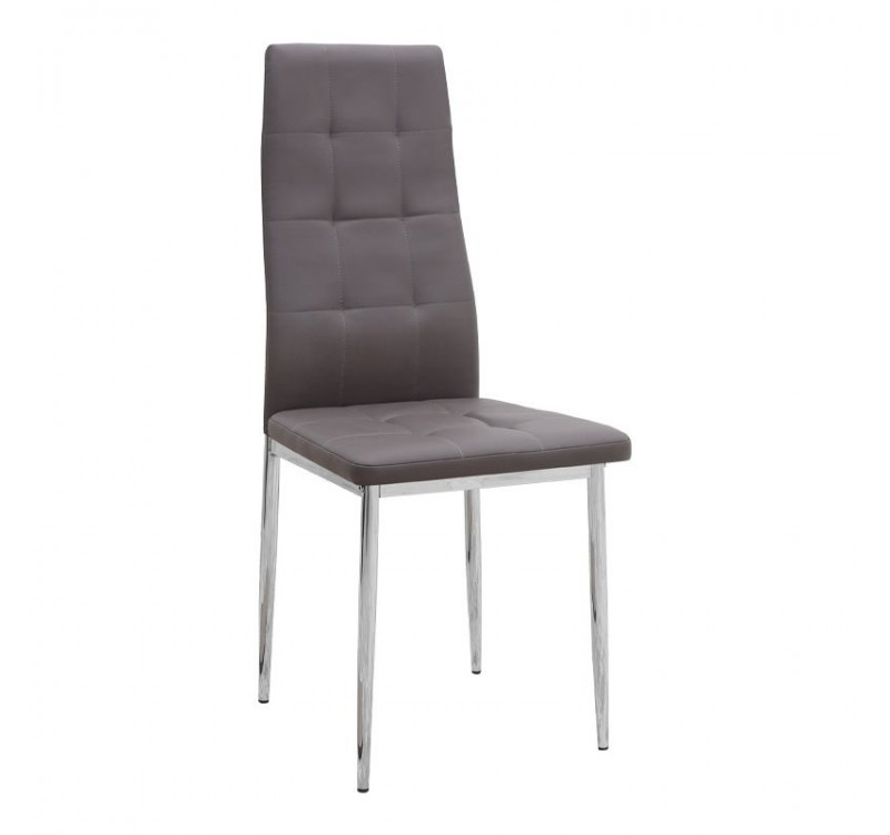 Σετ τραπεζαρία 5τμχ Allos - Rosa Megapap χρώμα sapphire oak - καφέ/χρωμίου πόδι 75x75x77εκ.