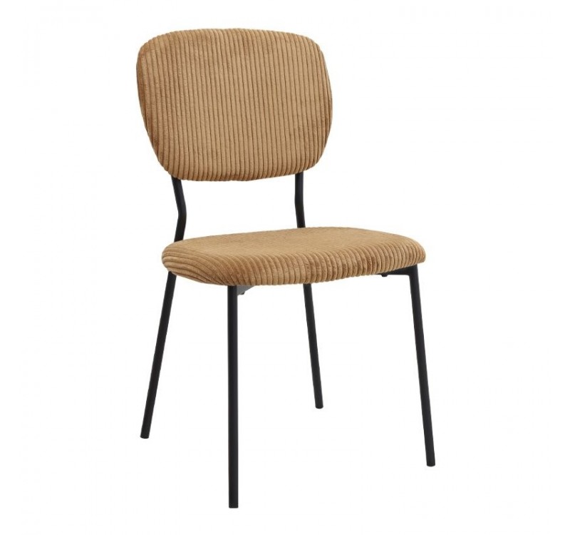 Σετ τραπεζαρία 5τμχ Allos - Kevin Megapap χρώμα sapphire oak - μουσταρδί 75x75x77εκ.