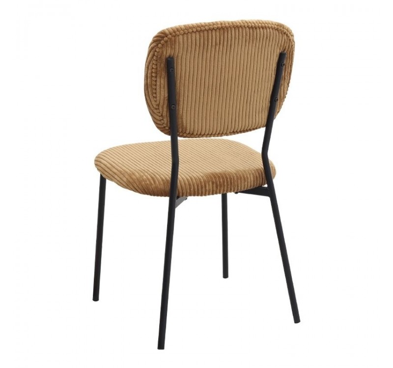 Σετ τραπεζαρία 5τμχ Allos - Kevin Megapap χρώμα sapphire oak - μουσταρδί 75x75x77εκ.