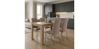 Σετ τραπεζαρία 5τμχ Darlen - Alma Megapap χρώμα sapphire oak - μπεζ 125x72x74εκ.