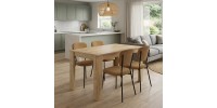 Σετ τραπεζαρία 5τμχ Darlen - Kevin Megapap χρώμα sapphire oak - μουσταρδί 125x72x74εκ.
