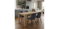 Σετ τραπεζαρία 5τμχ Darlen - Chiara Megapap χρώμα sapphire oak - ανθρακί 125x72x74εκ.