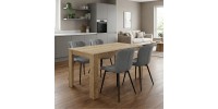 Σετ τραπεζαρία 5τμχ Darlen - Chiara Megapap χρώμα sapphire oak - γκρι 125x72x74εκ.