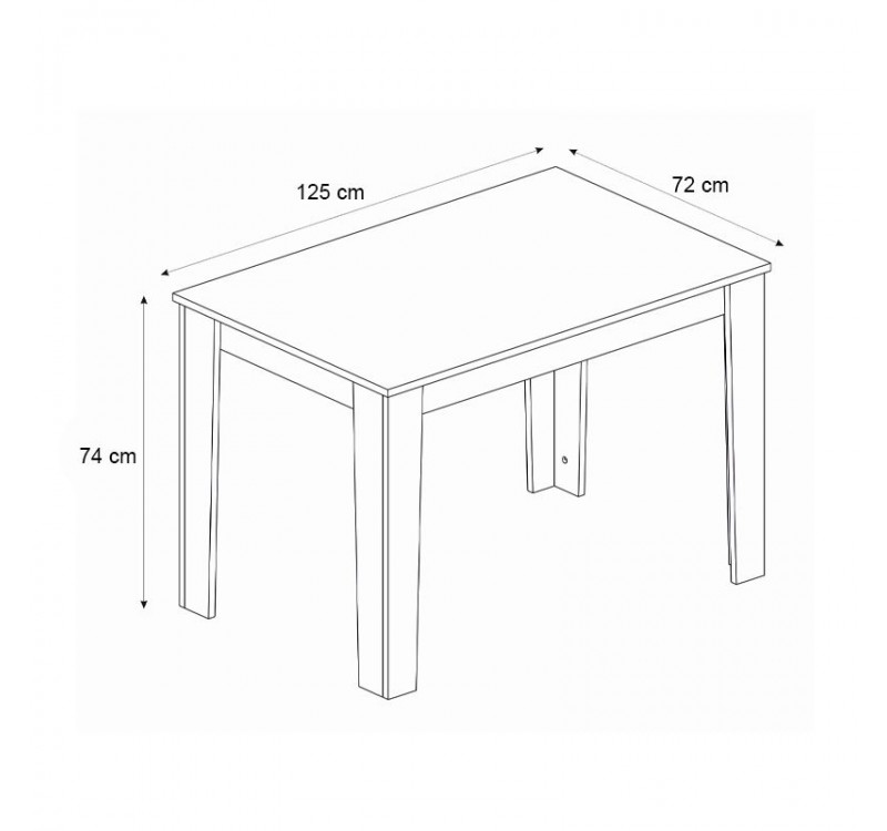 Σετ τραπεζαρία 5τμχ Darlen - Nova Megapap χρώμα λευκό - γκρι 125x72x74εκ.
