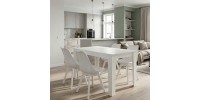 Σετ τραπεζαρία 5τμχ Darlen - Viva Megapap χρώμα λευκό 125x72x74εκ.