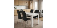 Σετ τραπεζαρία 5τμχ Darlen - Alma Megapap χρώμα λευκό - μαύρο 125x72x74εκ.