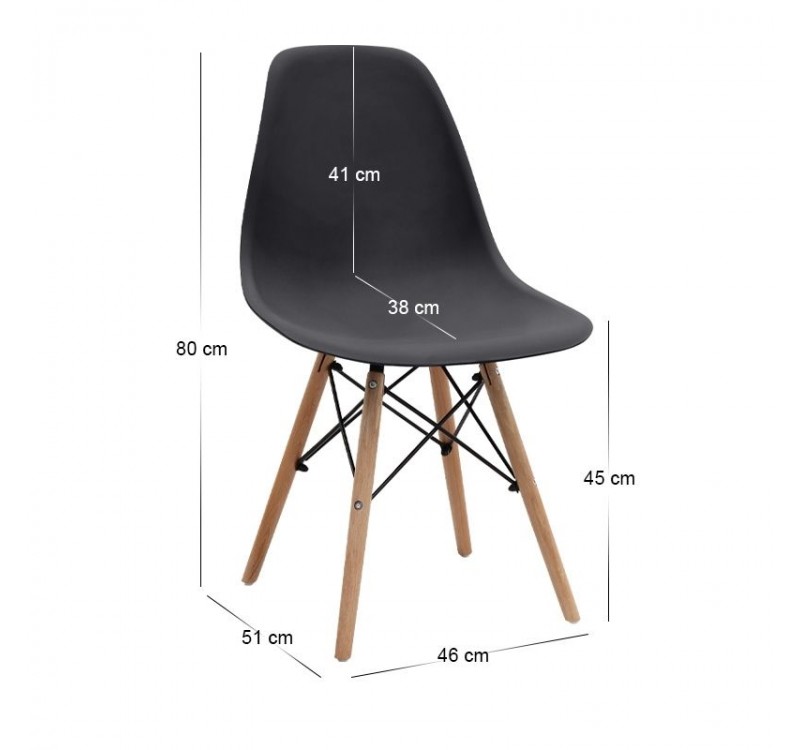 Σετ τραπεζαρία 5τμχ Darlen - Nova Megapap χρώμα sencron black - μαύρο 125x72x74εκ.