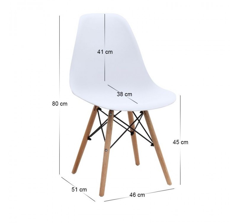 Σετ τραπεζαρία 5τμχ Darlen - Nova Megapap χρώμα sencron black - λευκό 125x72x74εκ.