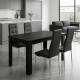 Σετ τραπεζαρία 5τμχ Darlen - Rosa Megapap χρώμα sencron black - μαύρο/χρωμίου πόδι 125x72x74εκ.