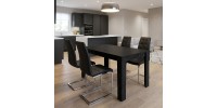 Σετ τραπεζαρία 5τμχ Darlen - Vela Megapap χρώμα sencron black - μαύρο 125x72x74εκ.