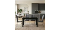Σετ τραπεζαρία 5τμχ Darlen - Alma Megapap χρώμα sencron black - γκρι 125x72x74εκ.