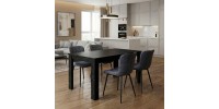 Σετ τραπεζαρία 5τμχ Darlen - Chiara Megapap χρώμα sencron black - ανθρακί 125x72x74εκ.