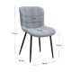 Σετ τραπεζαρία 5τμχ Darlen - Chiara Megapap χρώμα sencron black - γκρι 125x72x74εκ.