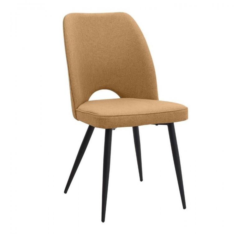 Σετ τραπεζαρία 5τμχ Darlen - Christy Megapap χρώμα λευκό εφέ μαρμάρου - μουσταρδί 125x72x74εκ.