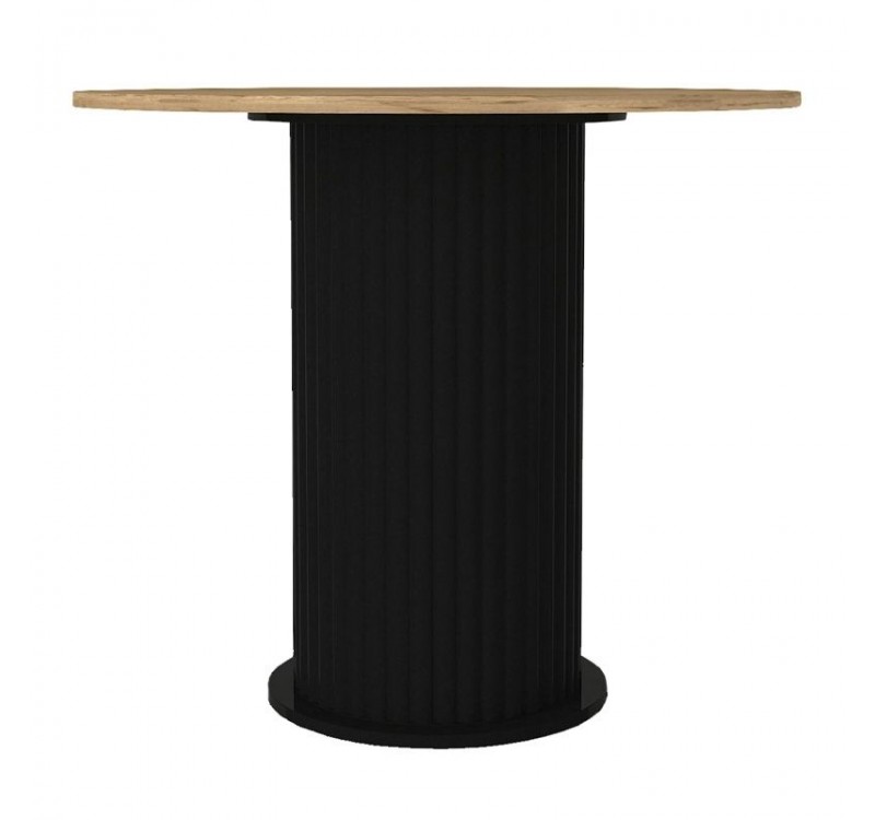 Σετ τραπεζαρία 5τμχ Bohema - Kevin Megapap χρώμα μαύρο/sepet oak - μόκα Ø90x77,7εκ.