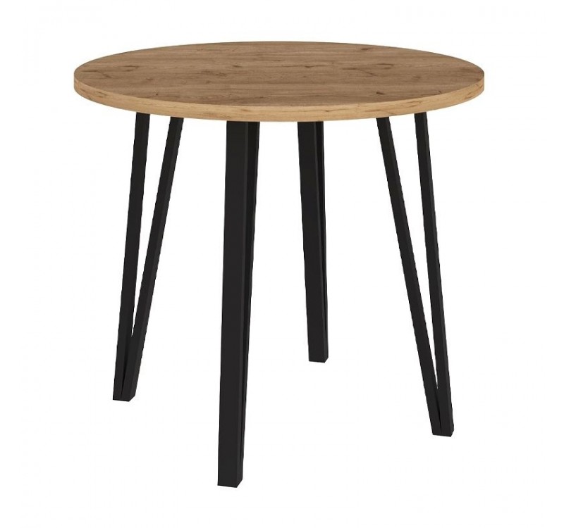 Σετ τραπεζαρία 5τμχ Xana - Nova Megapap χρώμα sepet oak - γκρι Ø90x77,5εκ.