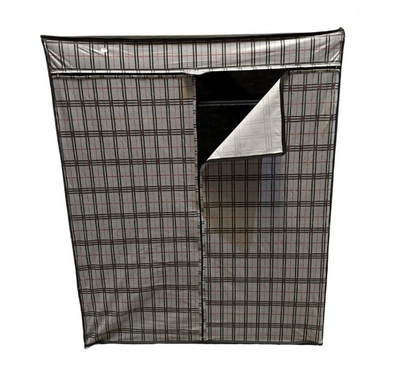 Ντουλάπα Perilla υφασμάτινη με φερμουάρ χρώμα γκρι 117x48x145εκ.