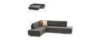 Γωνιακός καναπές - κρεβάτι Manama Megapap αριστερή γωνία υφασμάτινος χρώμα ανθρακί 280x206x85εκ.