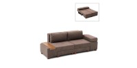 Καναπές - κρεβάτι πολυμορφικός Perenna Megapap τριθέσιος υφασμάτινος χρώμα καφέ 233x93x83εκ.