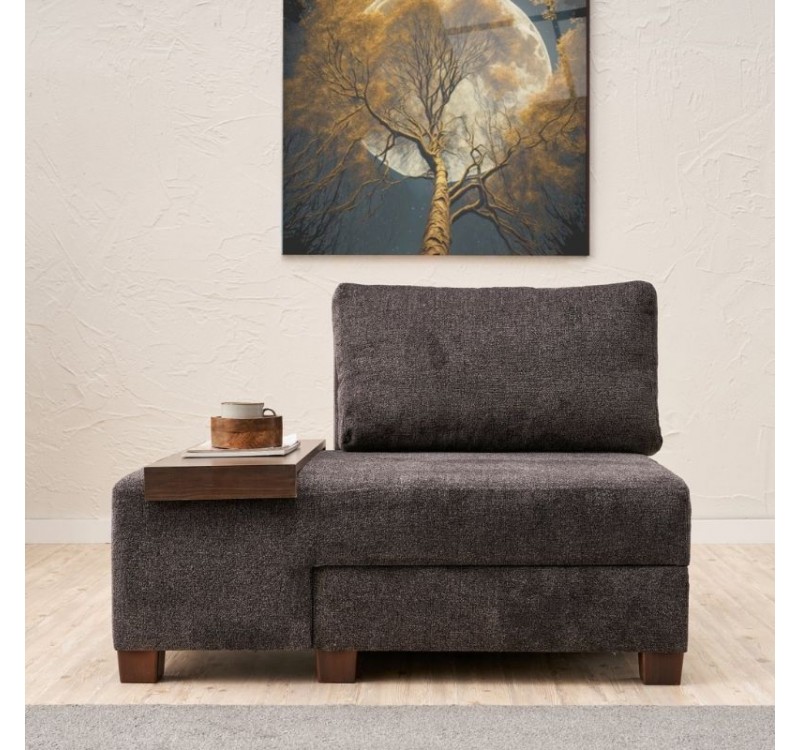 Πολυθρόνα - κρεβάτι Perenna Megapap υφασμάτινη χρώμα ανθρακί 116x93x83εκ.