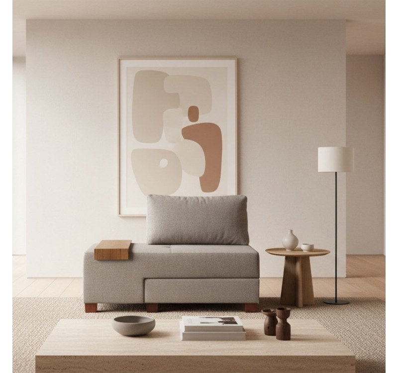 Πολυθρόνα - κρεβάτι Perenna Megapap υφασμάτινη χρώμα γκρι 116x93x83εκ.